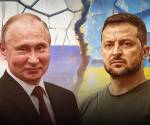 <b>V</b><i>ladímir Putin y Volodímir Zelenski​​​​​​, los dos hombres que tienen a Europa en vilo. (Fotos:Archivo)​</i>