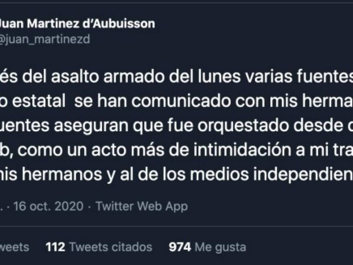 El Salvador: Columnista de periódico digital denuncia asalto y señala al gobierno