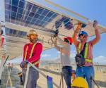 <i>La planta cuenta con 124,432 paneles solares bifaciales de 585 vatios, capaces de captar radiación solar tanto en su cara frontal como posterior. Foto de cortesía</i>
