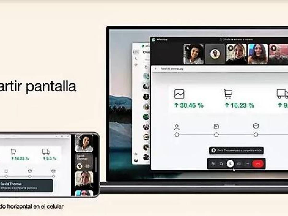 WhatsApp ya permite compartir pantalla durante las videollamadas