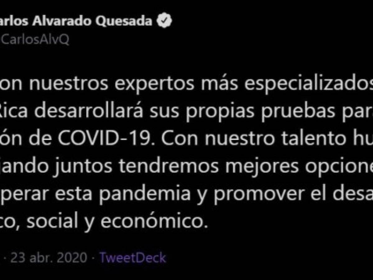 Costa Rica trabaja en sus propias pruebas para detectar covid-19