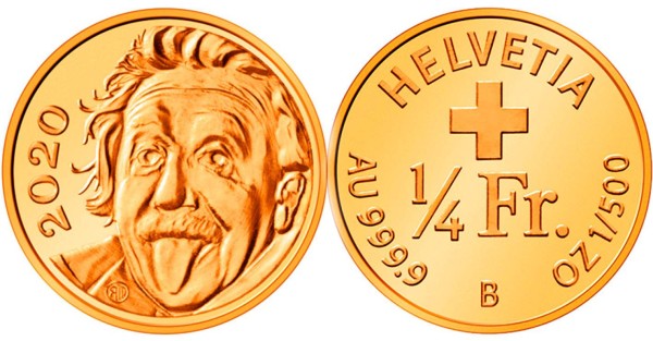 Suiza emite la moneda de oro más pequeña del mundo (e incluye a Einstein)