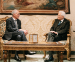 <i>En el marco de su visita oficial a Italia, el presidente Nasry Asfura, se reunió con su homólogo italiano, Sergio Mattarella, para abordar temas de interés común relacionados con el intercambio comercial, las relaciones diplomáticas y las oportunidades de inversión entre ambos países. Foto de cortesía</i>