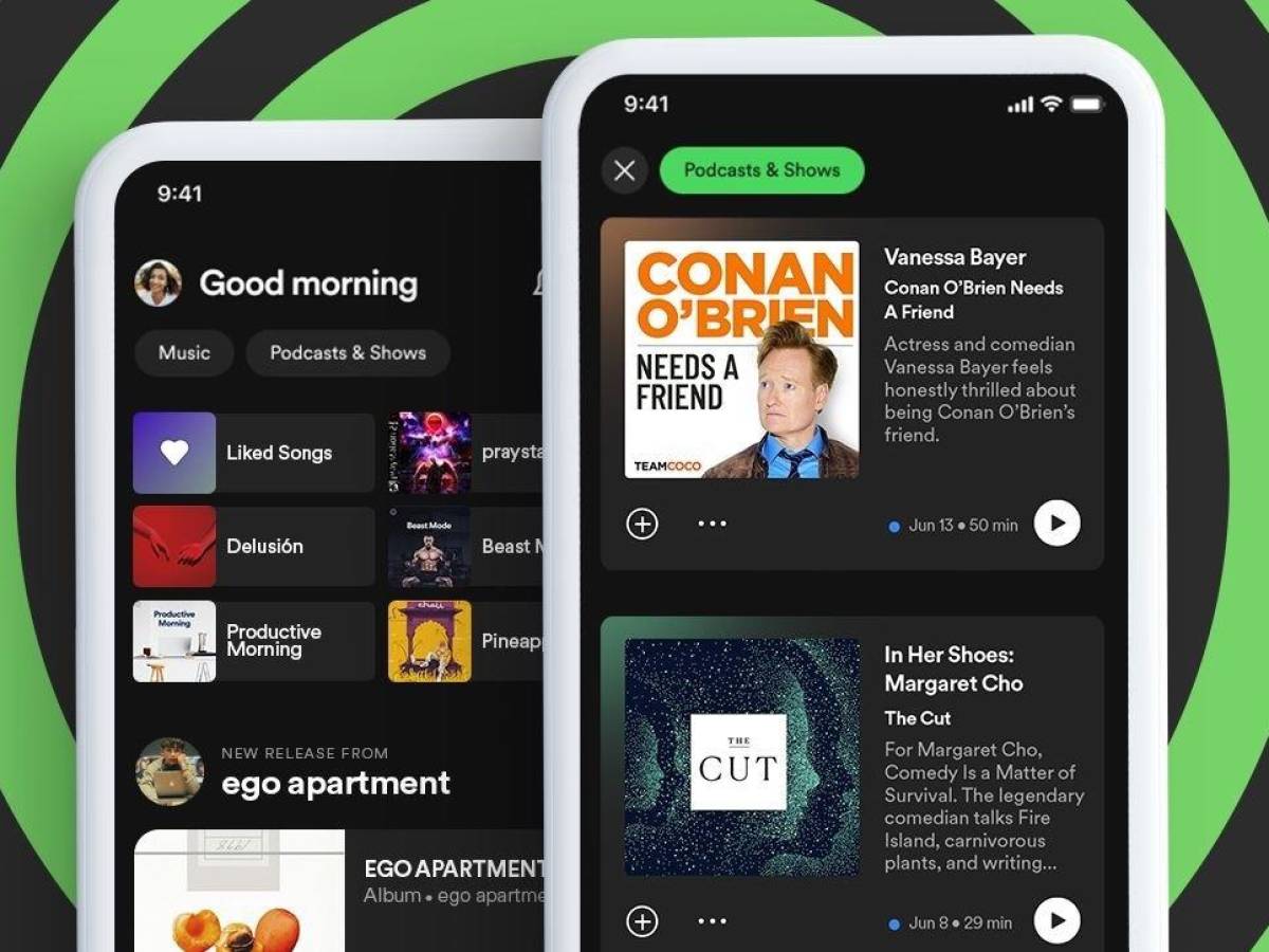 Spotify rediseña su interfaz para separar los contenidos musicales de los pódcast