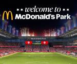 <i>Fotografía sin fecha especificada cedida por Chicago Fire que muestra un anuncio de bienvenida del McDonald's Park. EFE/ Chicago Fire </i>