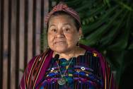 La Premio Nobel de la Paz, Rigoberta Menchú, habla en la inauguración de la segunda edición de 'Expo Sostenible 2026' en Santo Domingo (República Dominicana). EFE/ Orlando Barría
