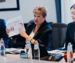 <i>Georgieva sostuvo que el proceso de desinflación se ha estancado en muchos países, las crecientes presiones fiscales están impulsando los rendimientos de los bonos de referencia y la interacción entre la política fiscal y la monetaria inquieta a los mercados. Foto de cortesía</i>