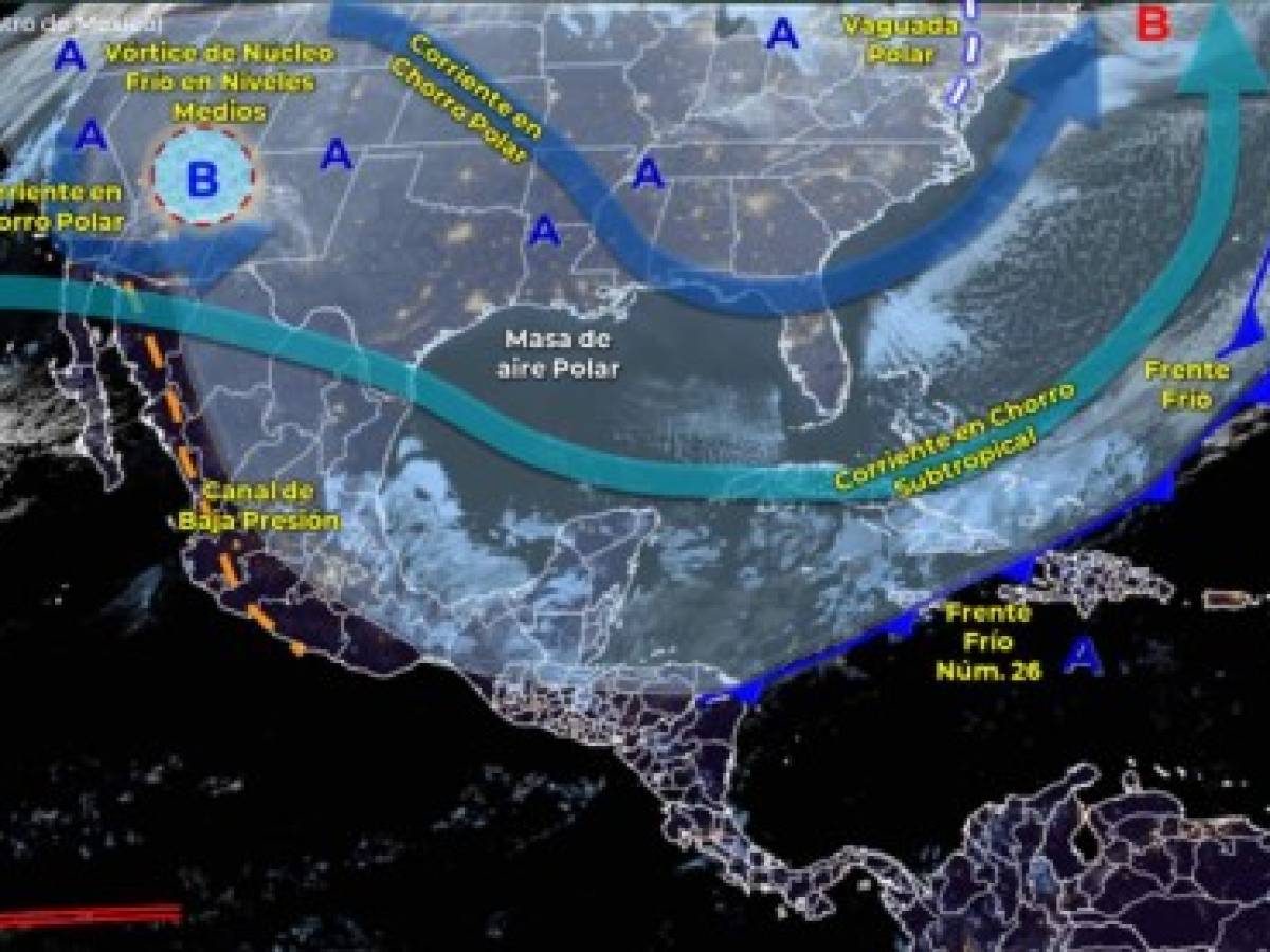 Frente frío se extiende por Centroamérica