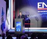 Presidente Bernardo Arévalo, en su presentación en el foro de ENADE, este 8 de octubre 2026. (Foto: Cortesía)