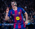 <i>El delantero del Barça admitió que le costó acostumbrarse a jugar con una máscara de protección facial por la fractura ósea. Foto de cortesía</i>