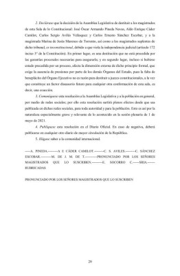 El Salvador: Sala de lo Constitucional declara improcedente su destitución
