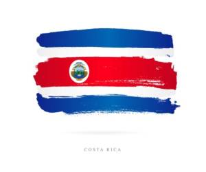 Flag of Costa Rica. Vector illustration on white background. Beautiful brush strokes. Abstract concept. Elements for design.