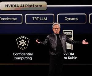 <b>Hemos optimizado todo para que este ordenador pueda, literalmente, ejecutar todo lo que el mundo ha creado hasta ahora... más (la IA) agente, aseveró Jensen Huang. (Foto: EFE)</b>