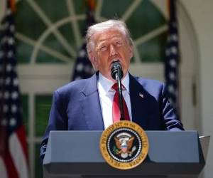 El presidente de Estados Unidos, Donald Trump, habla en la Casa Blanca durante un acto por el Día de la Madre, este 8 de mayo de 2026. EFE/Aaron Schwartz/Pool