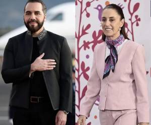 Aunque siguen siendo los mandatarios con mejor imagen, tanto el presidente de El Salvador como la presidenta de México han sufrido caídas en los porcentajes de aprobación ciudadana. (Fotos: EFE)