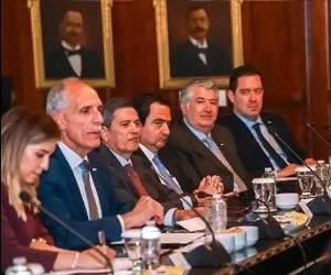 <i>El presidente de Honduras, Nasry Asfura, recibió a los representantes del organismo y expresó la disposición del Gobierno de participar en el proceso de evaluación. Foto de cortesía</i>