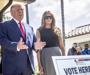 <i>El voto del presidente Donald Trup y la primera dama Melania Trump inaugura el ciclo de elecciones que tiene su hito el próximo 3 de noviembre. (Foto: EFE)</i>