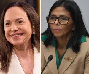 María Corina Machado demostró en una multitudinaria convocatoria en Madrid que la diáspora exige elecciones. Delcy Rodríguez comenzó este domingo un marcha de varios días por Venezuela para ganar consenso interno. (Fotos: Archivo)