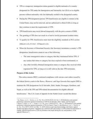 Extienden TPS para Honduras, El Salvador y Nicaragua