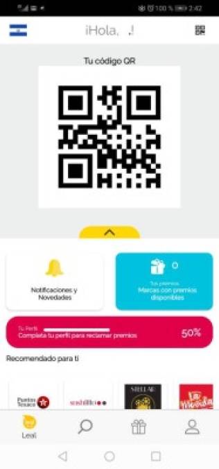 Paso 3: Código personal. Se creará su Código QR y se le desplegarán los comercios afiliados<br/>