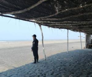 Vigilancia en la playa de Ocós, San Marcos/ Foto: PNC