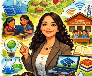 <i>Susana se formó como Ingeniera Química por la Universidad de San Carlos de Guatemala, y estudió el doctorado y la maestría en Nanociencia y Nanotecnología Molecular en la Universidad de Castilla-La Mancha en España. Basándose en un modelo probado, el programa amplía la implementación de Centros Comunitarios Digitales (CCD) alimentados por energía solar a 30 nuevas comunidades en Baja Verapaz, Izabal, Petén u otros departamentos con necesidades similares. FOTO SUSANA ARRECHEA / X</i>