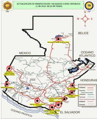 Protestas en Guatemala bloquea frontera con El Salvador