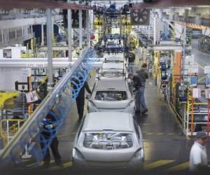 Car Plant Production Line From Above --- Image by © Monty Rakusen/cultura/Corbis