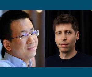 <i>Zhang Yimin (izquierda), fundador de Tik Tok y Sam Altman (derecha), fundador de ChatGPT. (Fotos: ArchivoE&amp;N)</i>