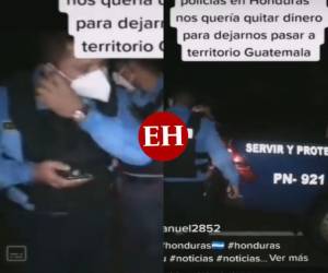 Las imágenes son capturas de pantalla del video, donde se observa brevemente el rostro del oficial y el número de la patrulla en la que se conducía.