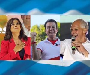 <i> Combo de fotografías de archivo que muestra a los candidatos a la Presidencia de Honduras, la oficialista de izquierda Rixi Moncada (i) y los derechistas Salvador Nasralla (c) y Nasry Asfura en actos de campaña en Tegucigalpa (Honduras). Moncada, Nasralla y Asfura encabezan la carrera para suceder a la presidenta Xiomara Castro en Honduras, un pulso que ganó tensión tras el llamado del presidente de EE.UU., Donald Trump, a apoyar a Asfura frente a los comunistas y sus aliados. EFE/ Gustavo Amador ARCHIVO</i>
