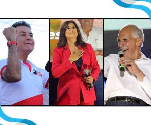<i>Salvador Nasralla, del Partido Liberal; Rixi Moncada, del gobernante Partido Libertad y Refundación (Libre) y Nasry Asfura, del Partido Nacional. FOTO COMBO E&amp;N / EFE</i>