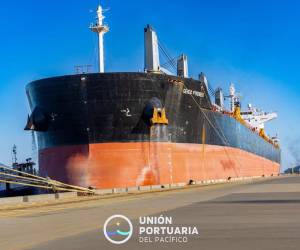 <i>CEPA informó sobre la llegada del buque de carga general Genco Pyrenees, una embarcación de 182 metros de eslora. FOTO CEPA</i>