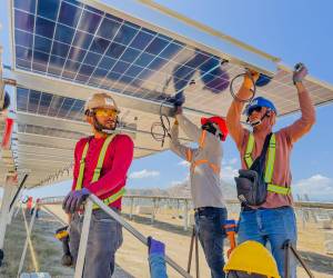 <i>La planta cuenta con 124,432 paneles solares bifaciales de 585 vatios, capaces de captar radiación solar tanto en su cara frontal como posterior. Foto de cortesía</i>