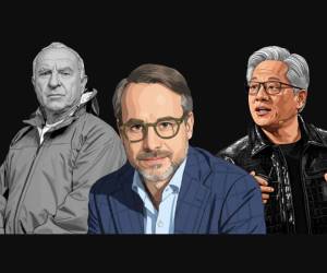 <i>Yvon Chouinard (Patagonia), Adrian Neuhauser (Avianca) y Jensen Huang (Nvidia), los tres protagonistas de historias de resiliencia en los negocios. (Fotos: IA Gemini)</i>