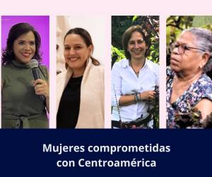 <i>Cuatro mujeres que abre oportunidades para las centroamericanas. De izquierda a derecha Pili Luna, Lula Mena, María Pacheco y Vicenta González. Foto E&amp;N con imágenes cortesías.</i>