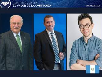 <i>Ricardo Castillo Sinibaldi, presidente del IRTRA; Luis Lara Grojec, presidente de Banco Industrial y Luis von Ahn, fundador de Duolingo, los líderes en Confianza.</i>