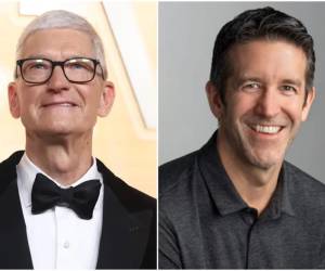Tim Cook pasará la posta del gigante y emblemático Apple a John Ternus. (Foto: Variety)