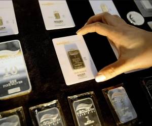 <i>Vista de los lingotes de oro. EFE/Luis Eduardo Noriega</i>