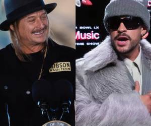 <i>Kid Rock vs. Bud Bunny, dos íconos de EEUU en tiempos de grieta ideológica. (Foto: NFL)</i>
