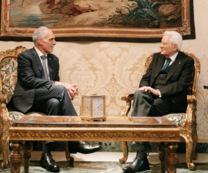 <i>En el marco de su visita oficial a Italia, el presidente Nasry Asfura, se reunió con su homólogo italiano, Sergio Mattarella, para abordar temas de interés común relacionados con el intercambio comercial, las relaciones diplomáticas y las oportunidades de inversión entre ambos países. Foto de cortesía</i>