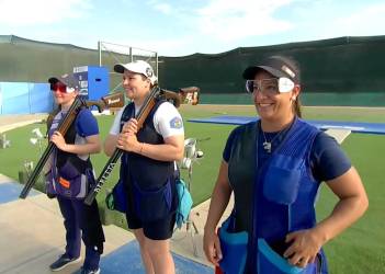 <i>Este domingo, la campeona olímpica guatemalteca Adriana Ruano ganó medalla de bronce en la final de foso femenino, de la ISSF World Cup de Tiro que se realiza en Lima, Perú, esta es la primera medalla individual de Ruano en Copas del Mundo. FOTO COMITÉ GUATEMALA</i>