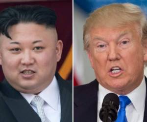 (COMBO) Líder de Corea del Norte Kim Jong-Un y Donald Trump, presidente de EE.UU. AFP PHOTO / SAUL LOEB AND Ed JONES