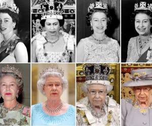 Fotografía compuesta que muestra a la reina Isabel II en cada década de su reinado.