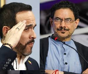 <b>Abelardo de la Espriella (Izquierda de la foto) e Iván Cepeda (derecha de la foto) definirán este domingo el rumbo que adoptará Colombia para el ciclo 2026-2030. (Fotos: EFE)</b>