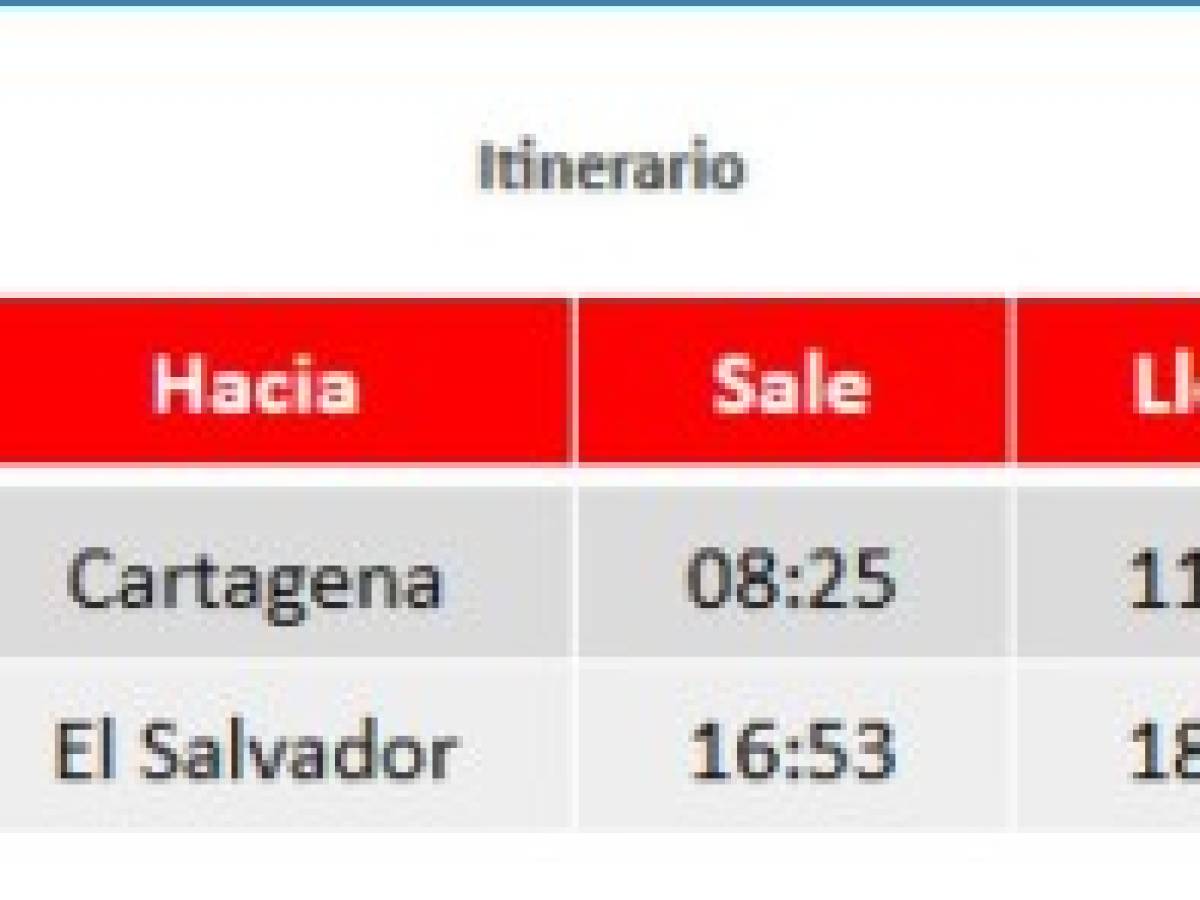 Avianca ofrece tarifa en ruta El Salvador - Cartagena por US$389