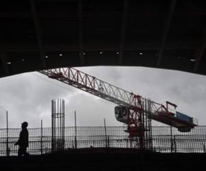 Picture taken during the construction of the Tocumen international airport's new South Terminal, during a visit for the press in Panama City, on May 10, 2017. / AFP PHOTO / RODRIGO ARANGUA