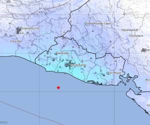 <i>Mapa de intensidad instrumental tras la ocurrencia de sismo mag. 5.1, frente a la Costa de La Libertad.FOTO MARN EL SALVADOR</i>