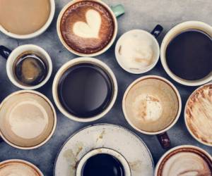 Aerial view of various coffee