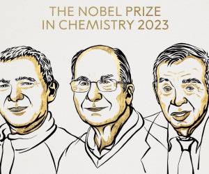 <i>Moungi Bawendi, Louis Brus y Alexei Ekimov fueron galardonados este miércoles con el Premio Nobel de Química por sus investigaciones sobre las nanopartículas. FOTO NobelPrize</i>